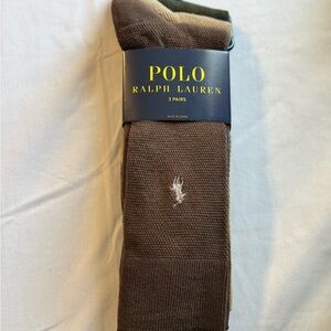 Polo by Ralph Lauren Men's Classic Brown Dress Socks - 3 Pairs